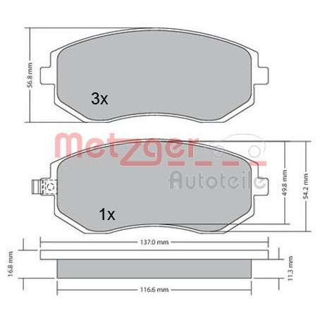  Kit de plaquettes de frein, frein à disque ()