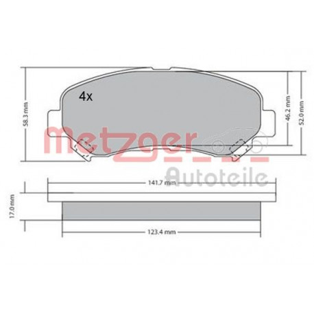  Kit de plaquettes de frein, frein à disque ()